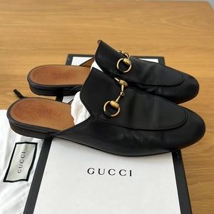 Gucci Princetown horsebit classic black leather loafers 36.5